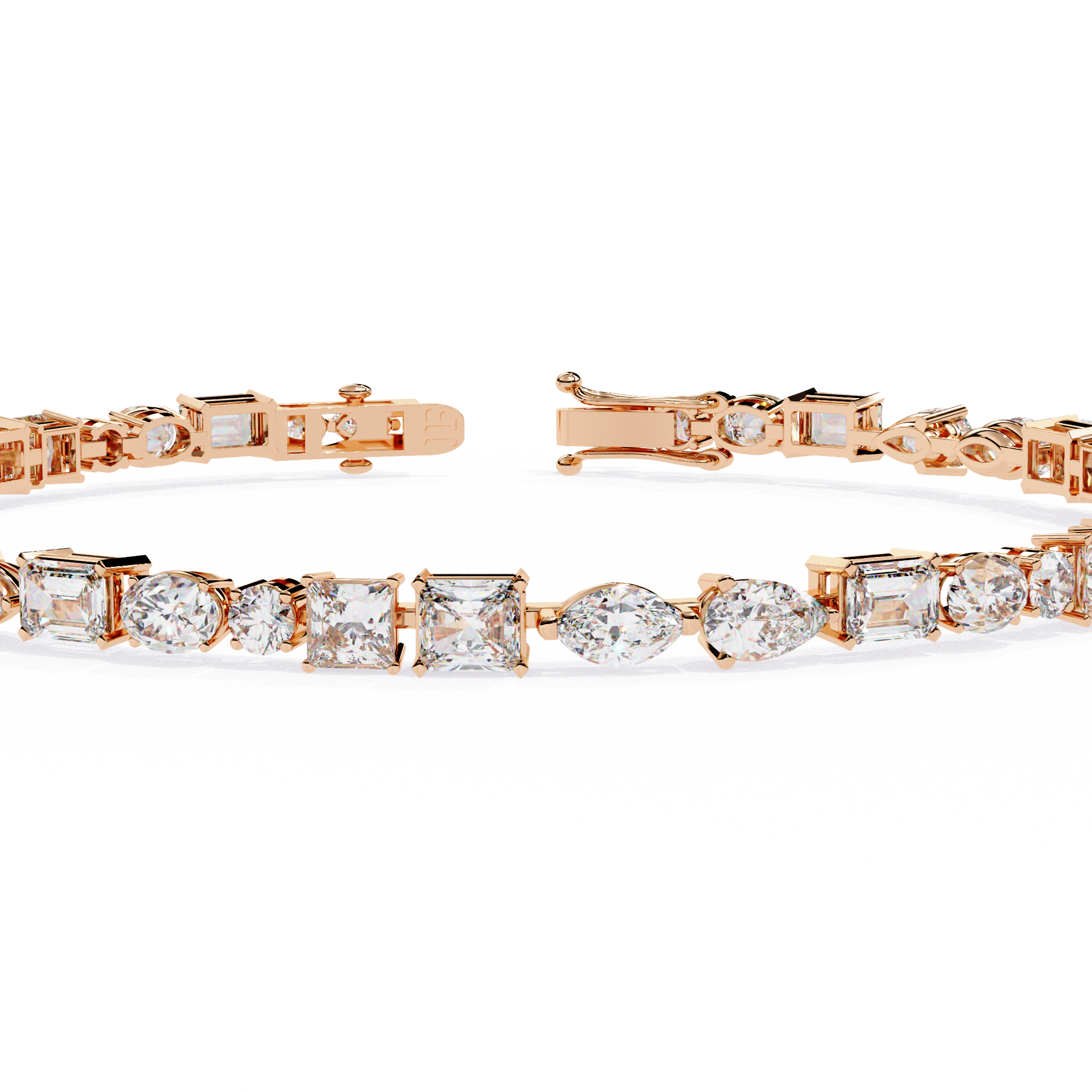 Solitairekart 5.74ct Mixed Cut Diamond Tennis Bracelet-HI Color, VS-SI Clarity